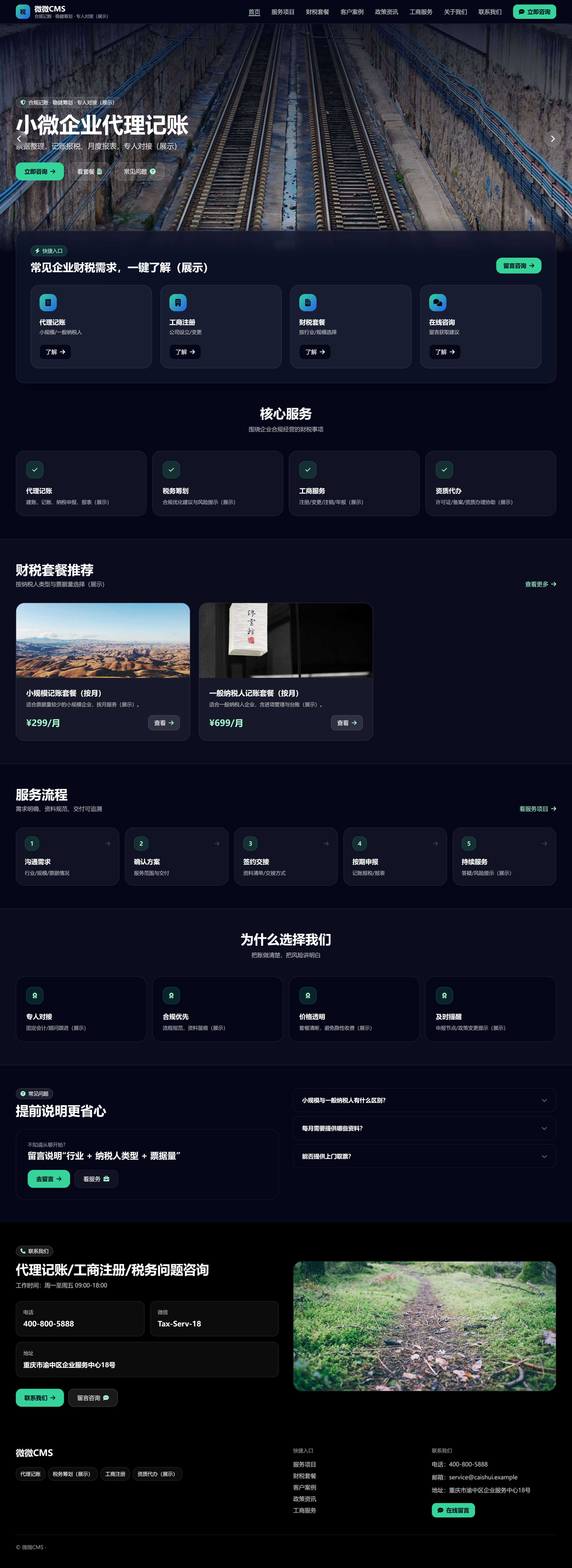 财税代理服务官网模板